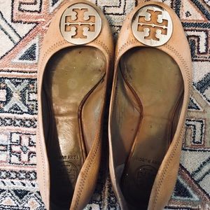 Tory Burch tan leather flats